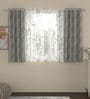 Grey Polyester Traditional 5ft Semisheer Eyelet 4 Pcs Window Curtains