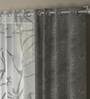 Grey Traditional Polyester 7 Ft Semisheer Eyelet Door Curtains (Set of 4)