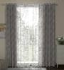 Grey Traditional Polyester 7 Ft Semisheer Eyelet Door Curtains (Set of 4)