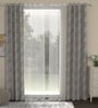 Grey Traditional Polyester 7 Ft Semisheer Eyelet Door Curtains (Set of 4)