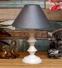 Grey Shade Table Lamp With Metal Base