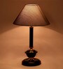 Grey Shade Table Lamp With Metal Base