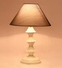 Grey Shade Table Lamp With Metal Base