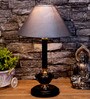 Grey Shade Table Lamp With Metal Base