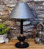 Grey Shade Table Lamp With Metal Base