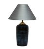 Grey Shade Table Lamp With Terracotta Base