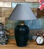 Grey Shade Table Lamp With Terracotta Base