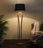 Montage Grey Iron Shade Club Floor Lamp With Wood Base