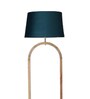 Vrikshya Grey Iron Shade Club Floor Lamp With Wood Base