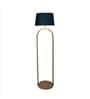 Vrikshya Grey Iron Shade Club Floor Lamp With Wood Base