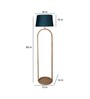 Vrikshya Grey Iron Shade Club Floor Lamp With Wood Base