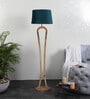 Montage Grey Iron Shade Club Floor Lamp With Wood Base