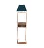 Noel Grey Iron Shade Shelf Floor Lamp With Wood Base