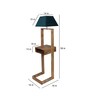 Noel Grey Iron Shade Shelf Floor Lamp With Wood Base