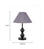 Shiny Grey Fabric Shade Night Lamp With Metal Base