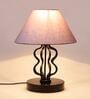 Grey Shade Table Lamp With Iron Base