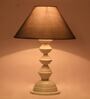 Grey Shade Table Lamp With Metal Base