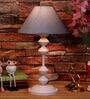 Margot Grey Fabric Shade Night Lamp With Metal Base