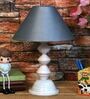 Grey Shade Table Lamp With Metal Base
