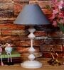 Margot Grey Fabric Shade Night Lamp With Metal Base