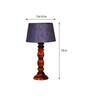 Rocky Grey Fabric Shade Night Lamp With Wood Base