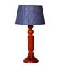 Hubble Grey Fabric Shade Night Lamp With Wood Base
