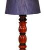 Rocky Grey Fabric Shade Night Lamp With Wood Base