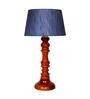Bow Grey Fabric Shade Night Lamp With Wood Base