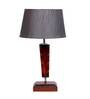 Paola Grey Fabric Shade Night Lamp With Wood Base