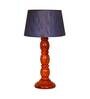 Lyon Grey Fabric Shade Night Lamp With Wood Base