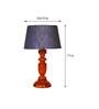 Syra Grey Fabric Shade Night Lamp With Wood Base
