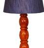 Lyon Grey Fabric Shade Night Lamp With Wood Base