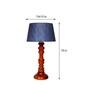 Bow Grey Fabric Shade Night Lamp With Wood Base