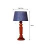 Hubble Grey Fabric Shade Night Lamp With Wood Base