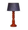 Kardish Grey Fabric Shade Night Lamp With Wood Base
