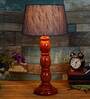 Lyon Grey Fabric Shade Night Lamp With Wood Base