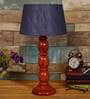 Lyon Grey Fabric Shade Night Lamp With Wood Base