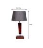 Paola Grey Fabric Shade Night Lamp With Wood Base