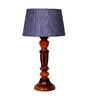Crisanto Grey Fabric Shade Night Lamp With Wood Base