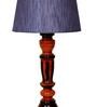 Crisanto Grey Fabric Shade Night Lamp With Wood Base