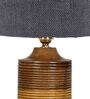 Grey Shade Table Lamp With Wood Base