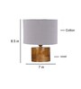Grey Shade Table Lamp With Wood Base