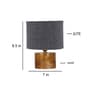 Grey Shade Table Lamp With Wood Base