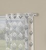 Grey Polyester Traditional 5ft Sheer Eyelet 1 Pc Window Curtain