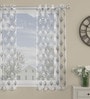 Grey Polyester Traditional 5ft Sheer Eyelet 1 Pc Window Curtain
