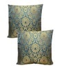 Grey Silk blend Banarasi Brocade Floral 16x16 inches Cushion Covers (Set of 2)