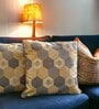 Grey Silk blend Honeycomb Brocade 16x16 inches Cushion Covers (Set of 2)