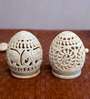 Grey Soapstone (Set of 2) Table Tealight Holder With Candles