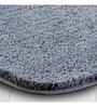 Grey Solid Polyester 24x16 Inches AntiSkid Bath Mat
