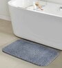 Grey Solid Polyester 28x20 Inches Anti Skid Bath Mat